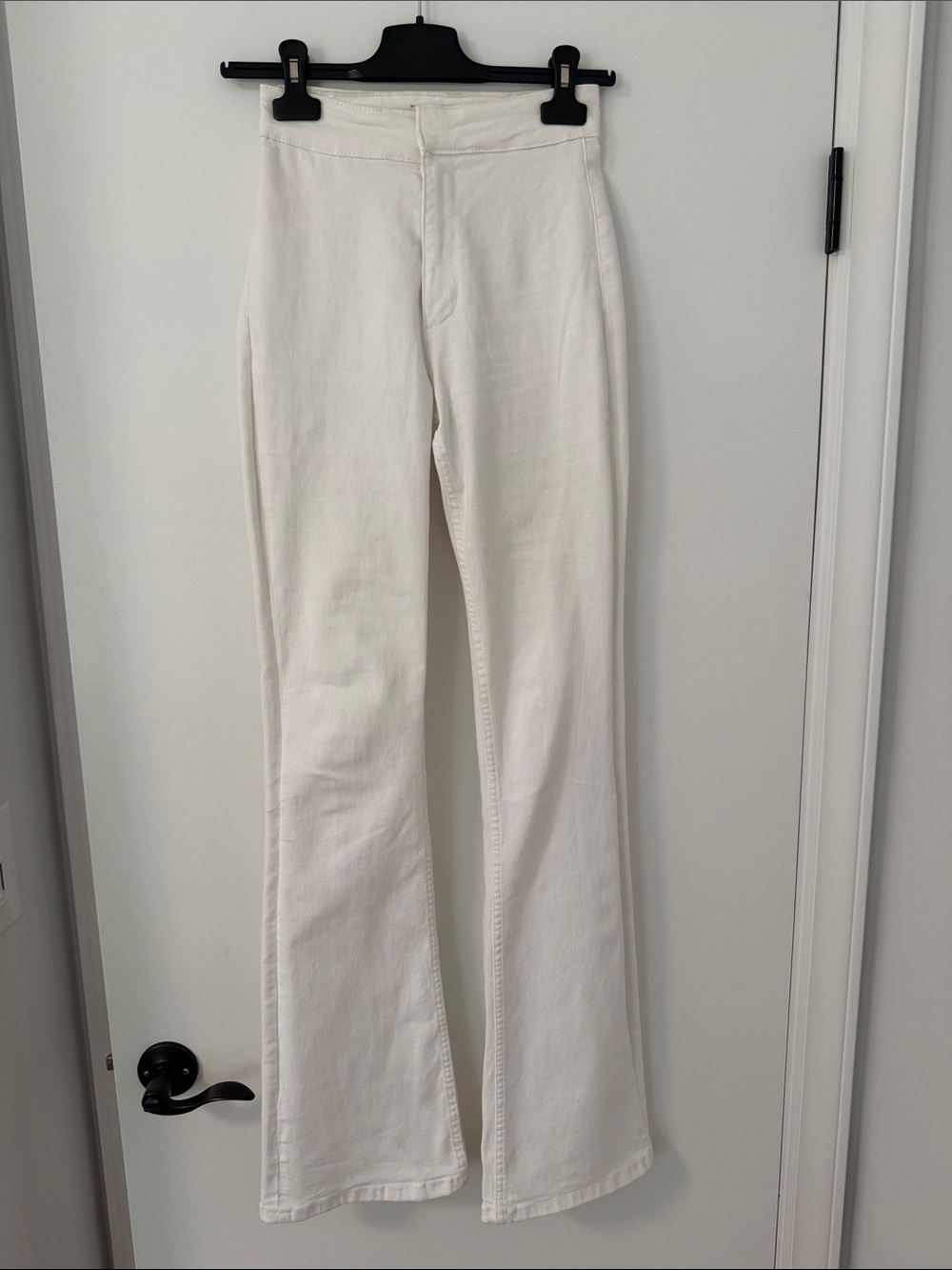 Zara White High-Waist Flare Pants